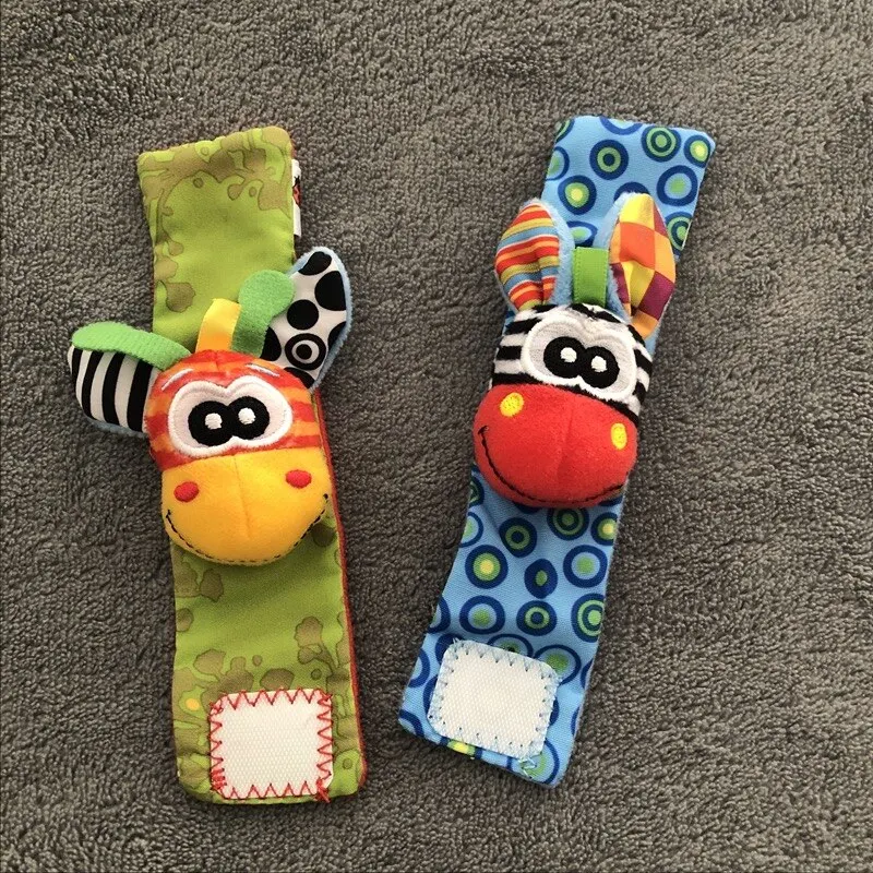 Puzzle wristband, 2Pcs baby decorative visual auditory enlightenment rattle