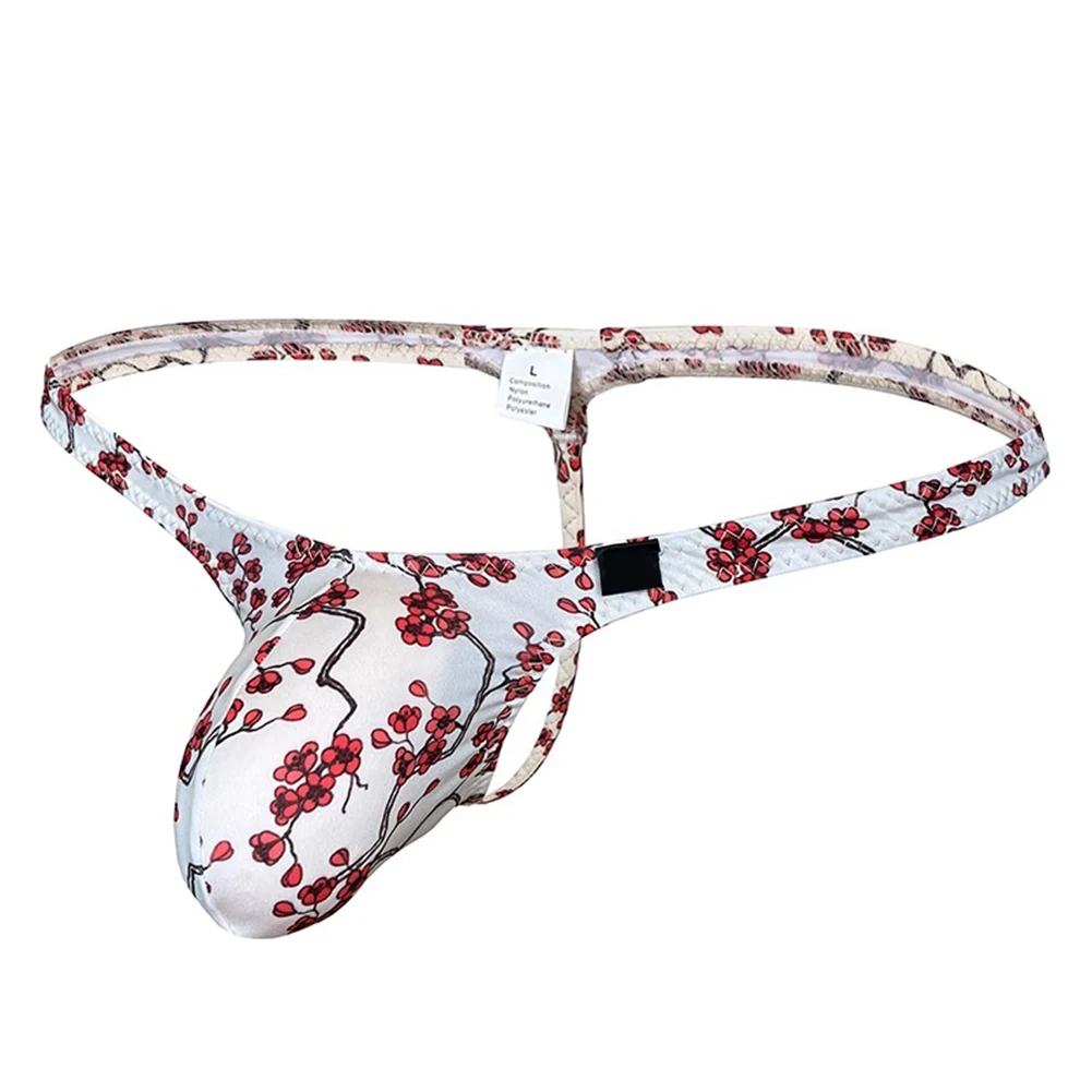 Sexy Men Jockstrap Thongs Big Pouch U Convex Underwear Super Mini Bikini G-string Nylon Printed Briefs Seduction Erotic Panties lingerie passion midnight charm flirtation hot bed open crotch uniform seduction woman 3 delicate underwear sexy