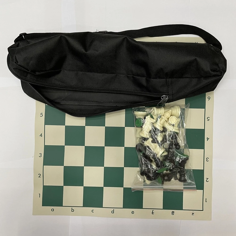 야외용 휴대용 지퍼 백팩 체스 가죽 모조 체스판 킹 높이 75mm 가방 45cm