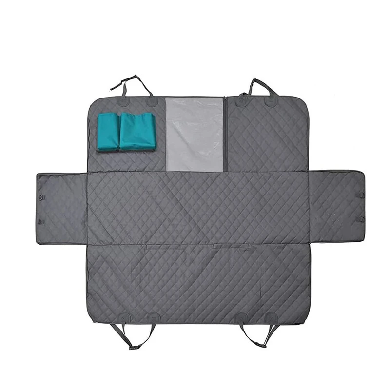 Double Zipper Car Pet Seat Pad 143&times;153CM Waterproof Dirt Resistant Suitable Multiple Models Solid Color Cars Rear Seats Cushion