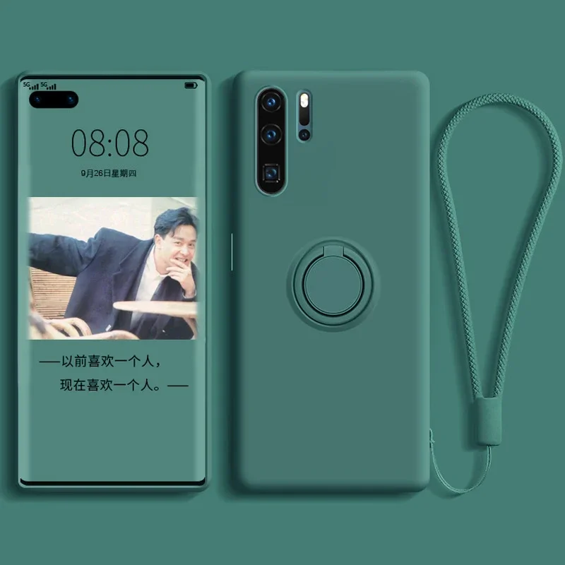 

Luxury Soft Silicone Magnetic Case For Huawei P30 P20 Pro P30Pro P20Pro P 30 20 Full Protective Covers With Ring Holder Stand ON