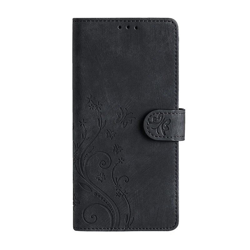Elegant Carved PU Leather Flip Phone Case - Universal 4G Compatible