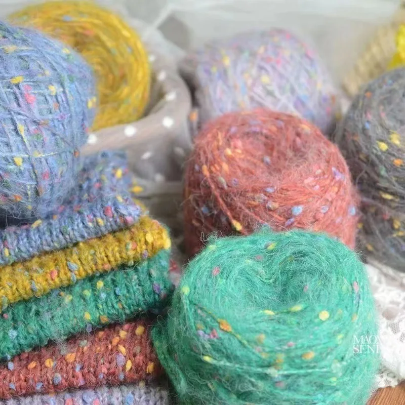 Rainbow Sugar Mohair Yarn Ball Without Tying Crochet, Hand Woven High-end Sweater, Scarf, Bag, Colorful Ball Thread 50g 3