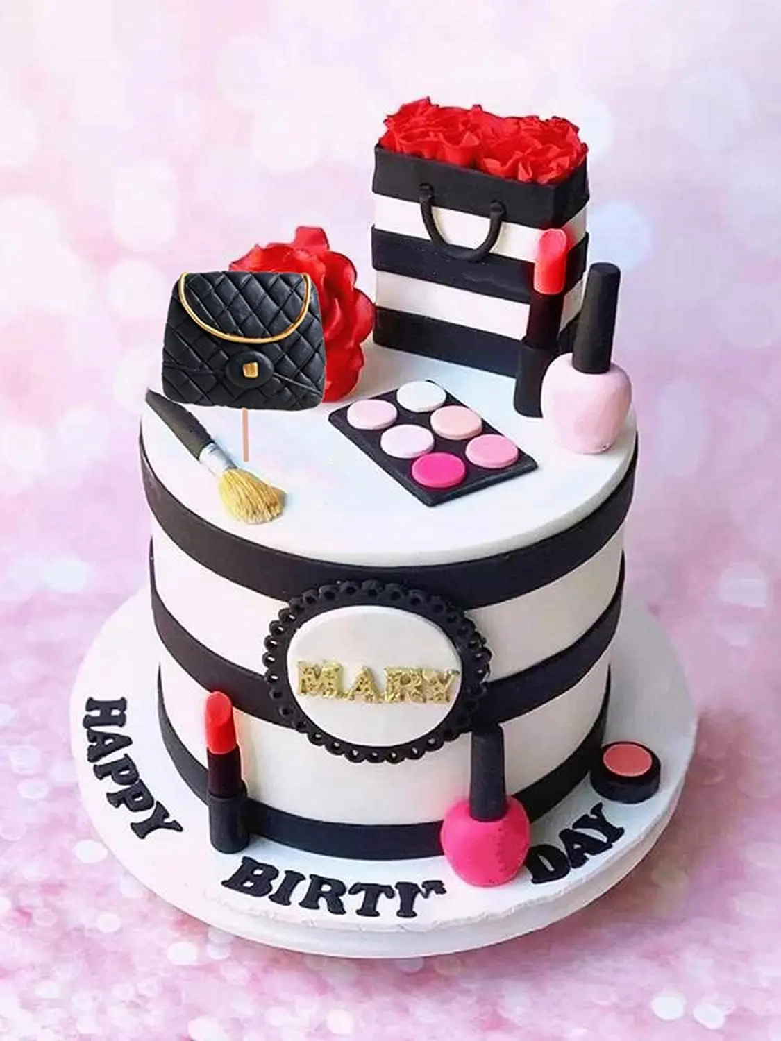 Make-Up Kuchen DIY Dekorationen Parfüm Pinsel Kosmetik Kuchen Topper Ornament Für Mädchen Frauen Make-Up Spa Salon Geburtstag Party Liefert – Detail 4