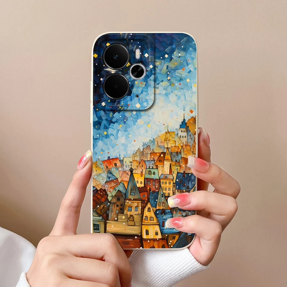 Elegant Rose Silicone Protective Phone Case - Soft Liquid Silicone Cover with Full Camera Protection, Realme 14T