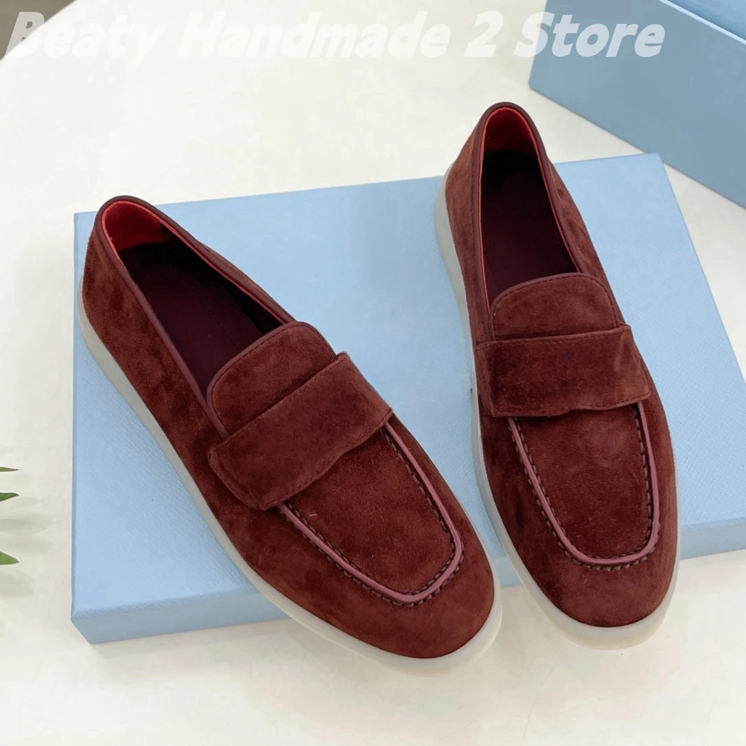 Classic Almond Shaped Toes Solid Loafers Flat With Faux Suede Daily Sewing Woman Shoes Platform Slip On Zapatos Mujer Size 35-45 4