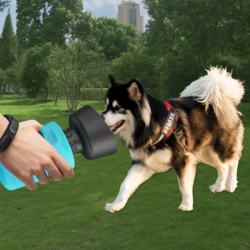 Dog Drinking Bottle 520ml Portable Kettle Pet Water Feeder Bowl