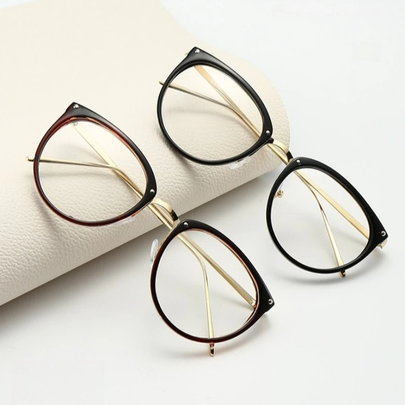 Plano Glasses Frame for Women Men Round Oversized Cat Eye