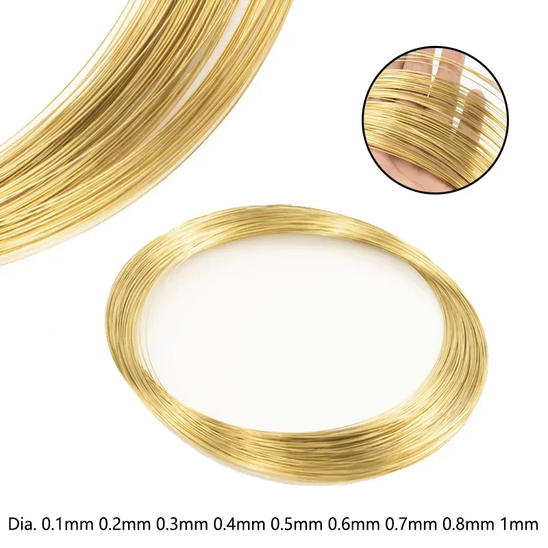 Gold-Colored Brass Copper Beading Wire for Jewelry Making – Various Lengths and Thicknesses
