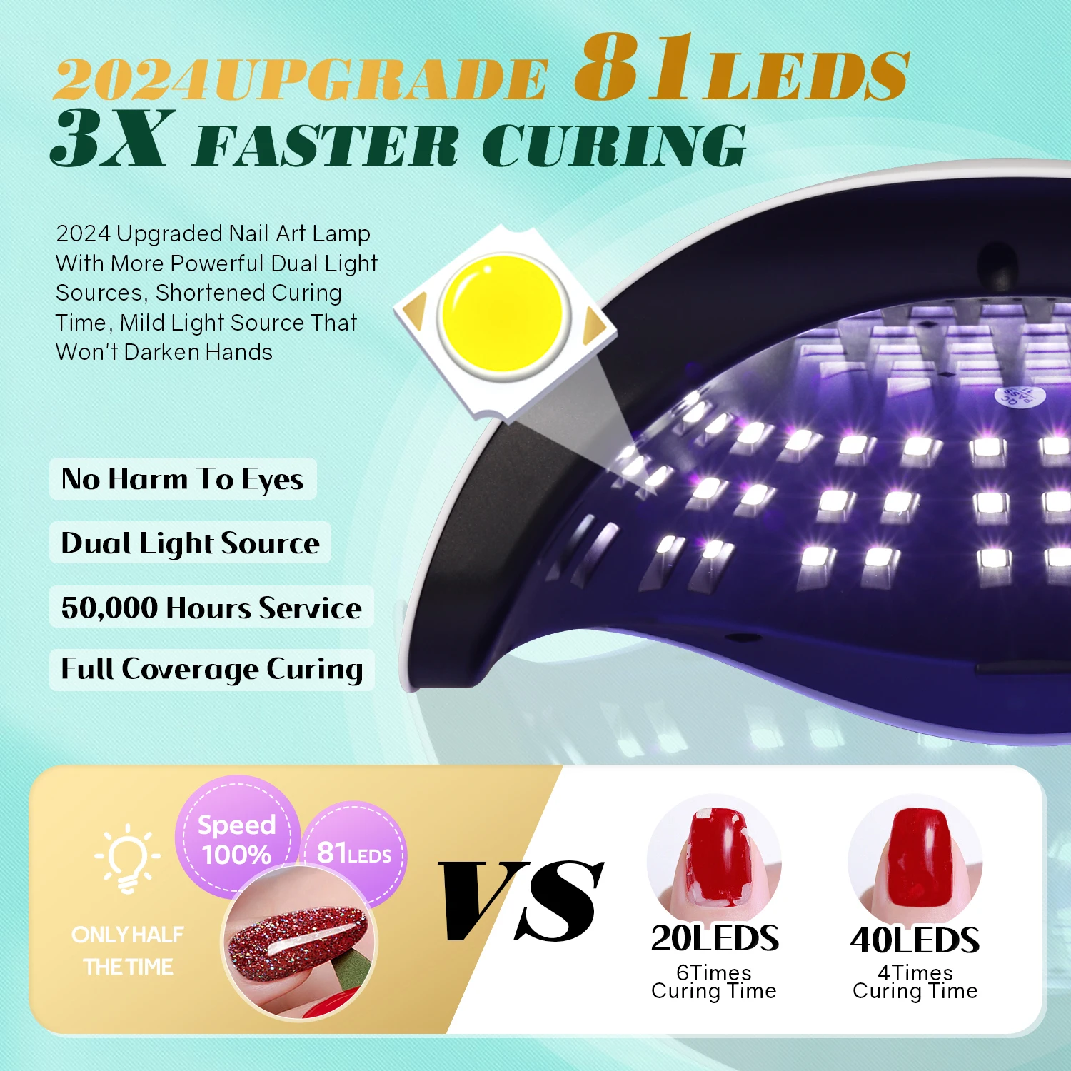 UV LED Nail Lamp 380W Nail Curing Lamps For Home Salon Powerful LED Drying Lamps For All Gel Polish Professional Nail Equipment 4
