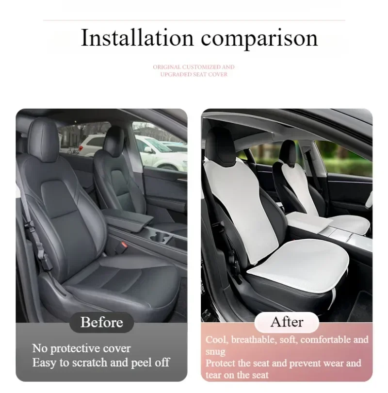 Ice Silk Cushion for Tesla Model 3 Highland 2025 Seat Cover Summer Breathable Co