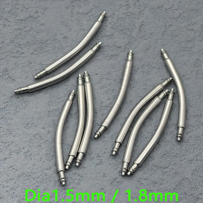 Curved Spring Bar Watch Strap Link Pins - Stainless Steel, Various Diameter and Width Options (10/20PCS)