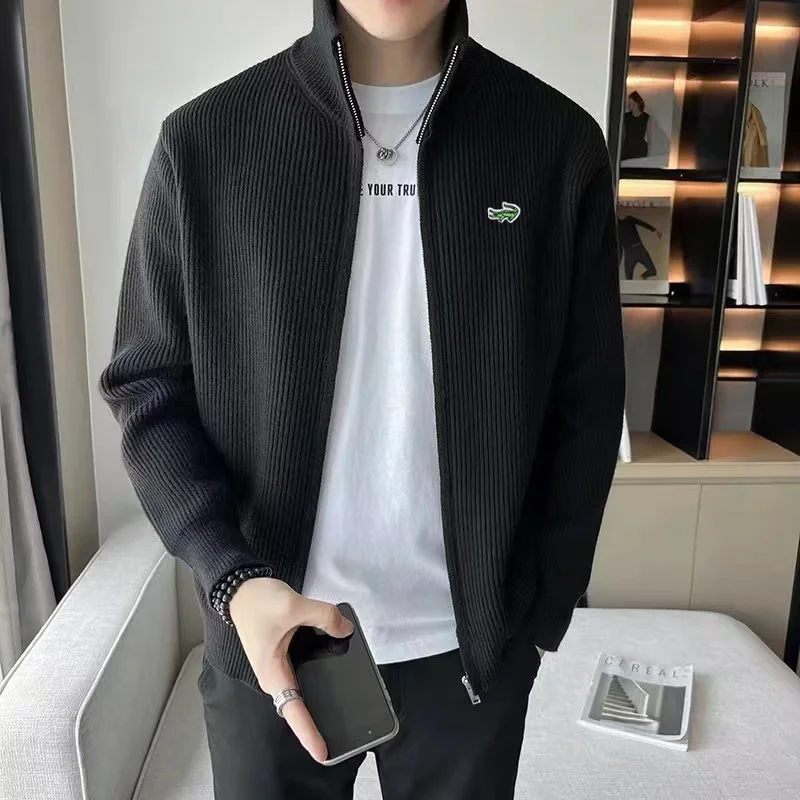 CARTELO 남성용 자수 스웨터, 모크넥 가디건 코트, 하라주쿠 패션, 니트 캐주얼 재킷, 가을, 겨울, 신상