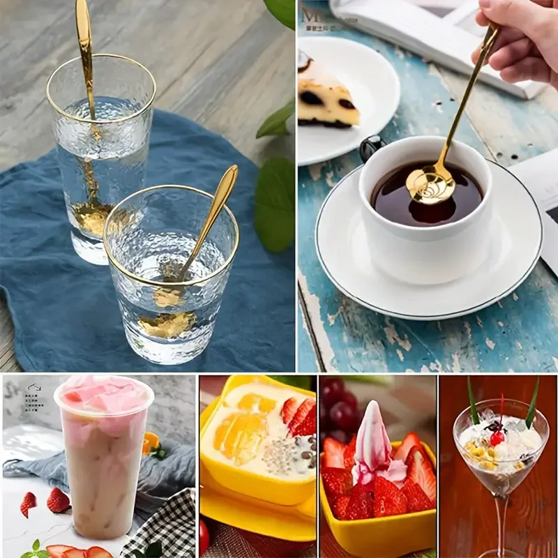 Stainless Steel Spoon Flower Pattern Coffee Tea Stirring Dessert Spoon Creative Kitchen Utensils Kitchenware Drink Accessories