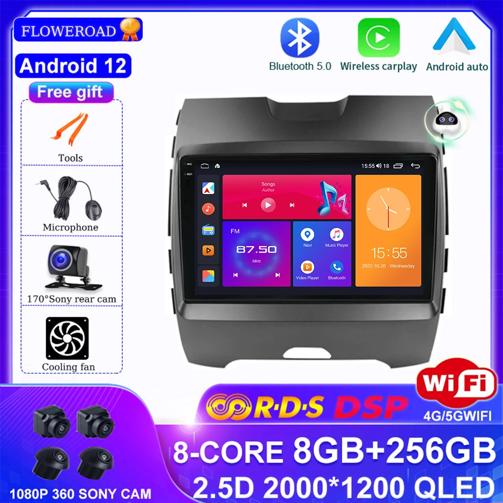 

Stereo Android 13 For Ford Edge 2 2015 2016 2017- 2018 Car Radio Multimedia Video Player Navigation GPS Carplay Auto No 2din dvd