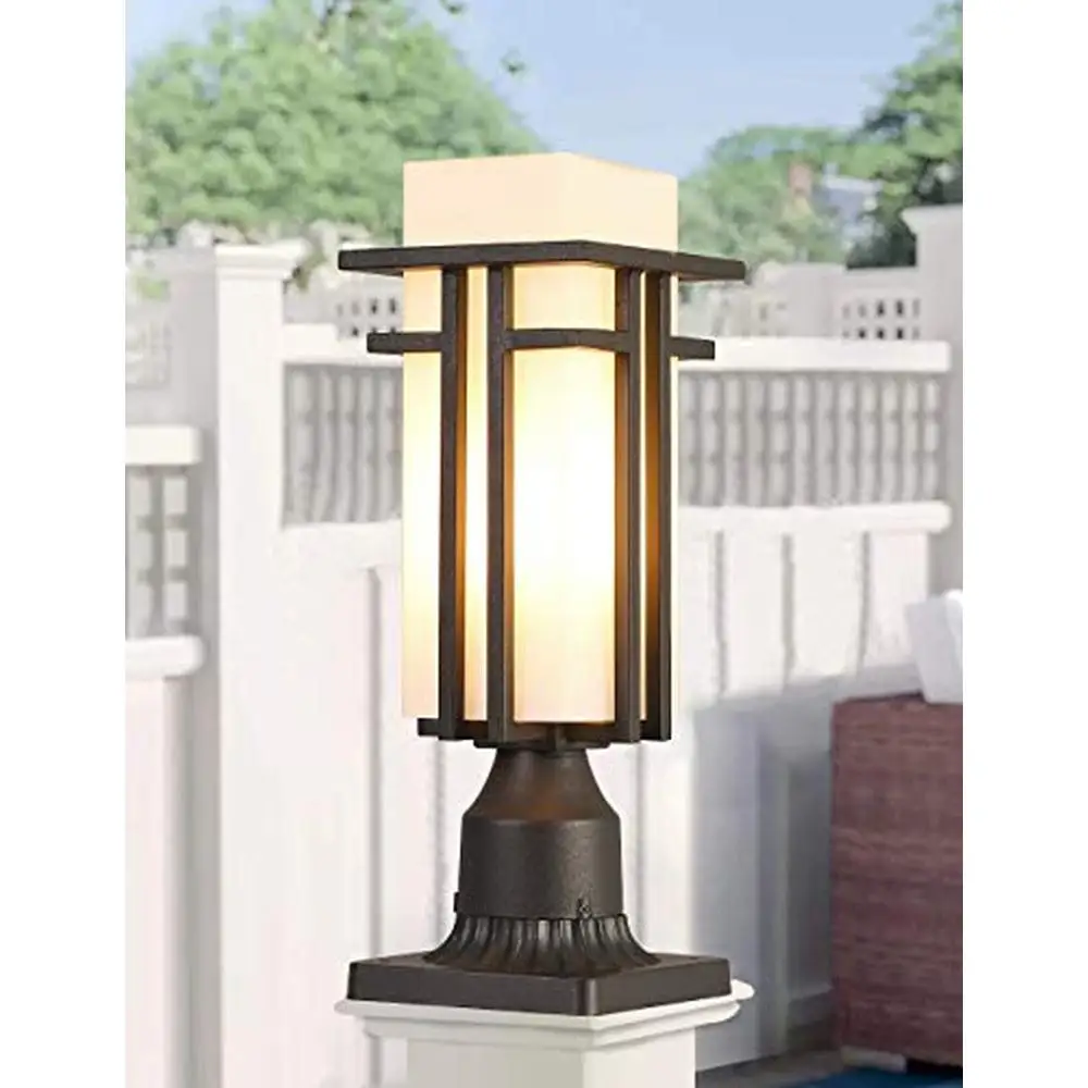 Outdoor Post Light Waterproof Metal Frame with Milk White Frosted Glass Pier Mount High Quality Outdoor Lighting Fixtures IP65