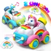 2.4G RC Unicorn Car Light Music Toy Cartoon Unicorn Christmas Gifts Remote Control Rainbow Vehicle Children Present AC231 1