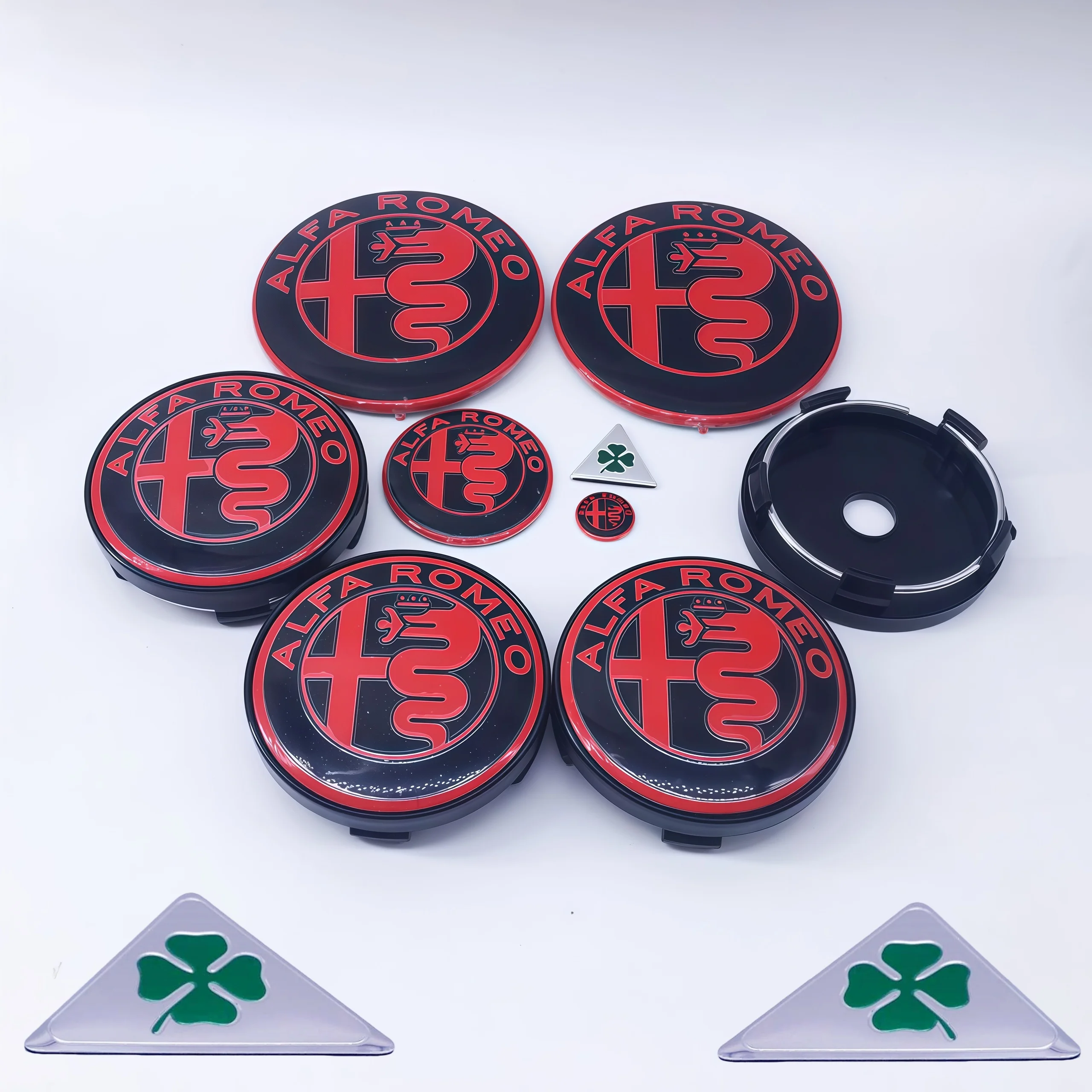 Alfa Romeo Embleem Set - Exacte mm afmetingen overzicht