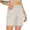 TACVASEN Summer Hiking Shorts Women's Quick Dry Lightweight Shorts Multi-Pockets Tennis Outdoor Cargo Casual Shorts Waterproof 2