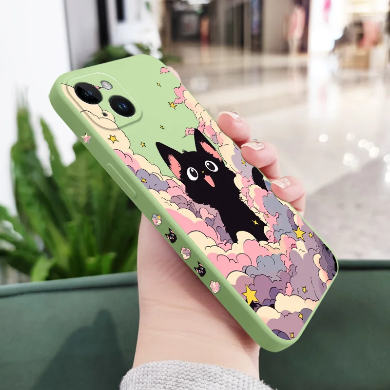 Vibrant Cat Cloud Silicone Phone Case Cover