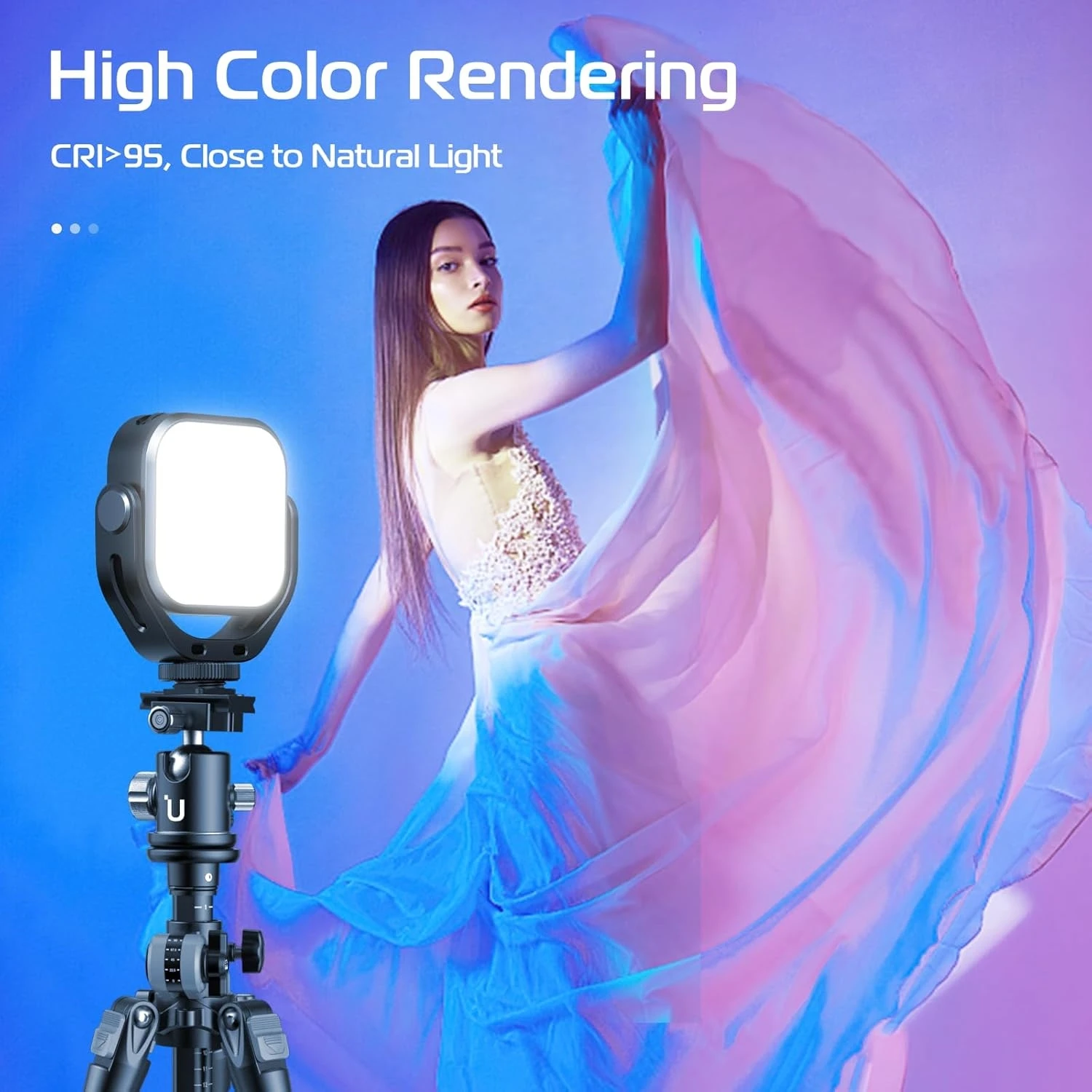 Ulanzi VL66 RGB 2500-6500K Mini Camera Video Portable Light 2000mAh 95+ Dimmable LED Fill Lamp for DSLR Camcorder Action Camera