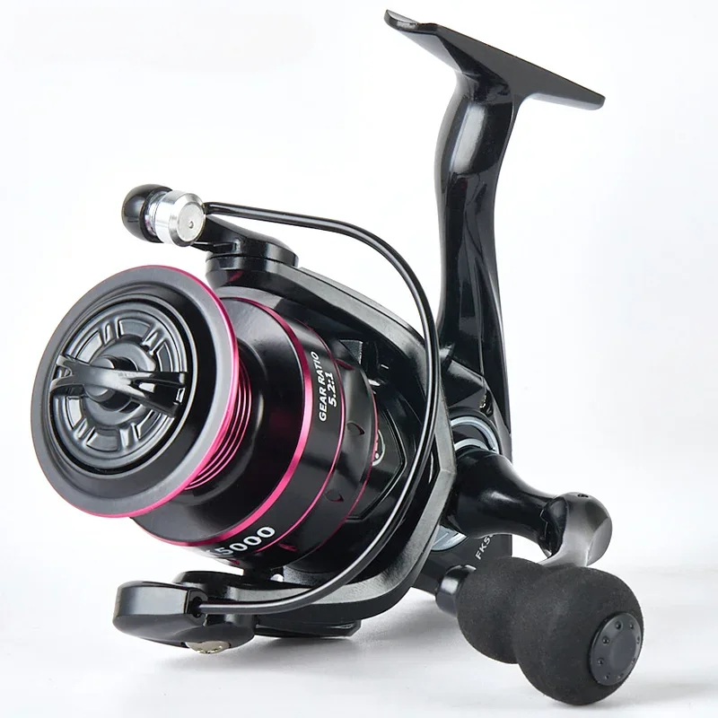 Moulinet spinning 8KG-12KG max drag, carrosserie métal, ratio 5.2:1, pour pêche eau douce et salée