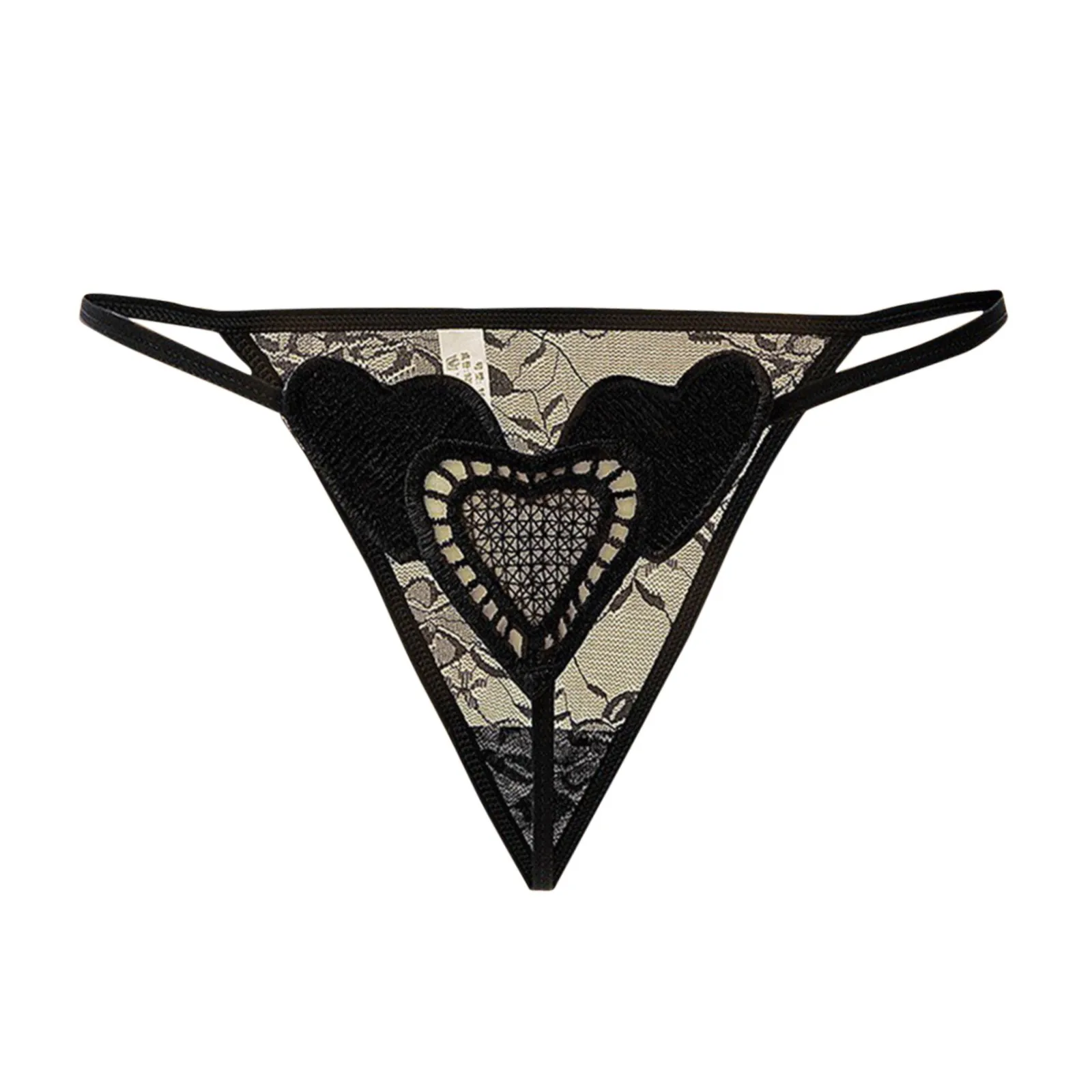 Embroidery Sexy Briefs Love Heart Lace Women Massage Pearl Thongs G Strings Erotic Crotchless Panties Lingerie Clothes Underwear Women Lingerie
