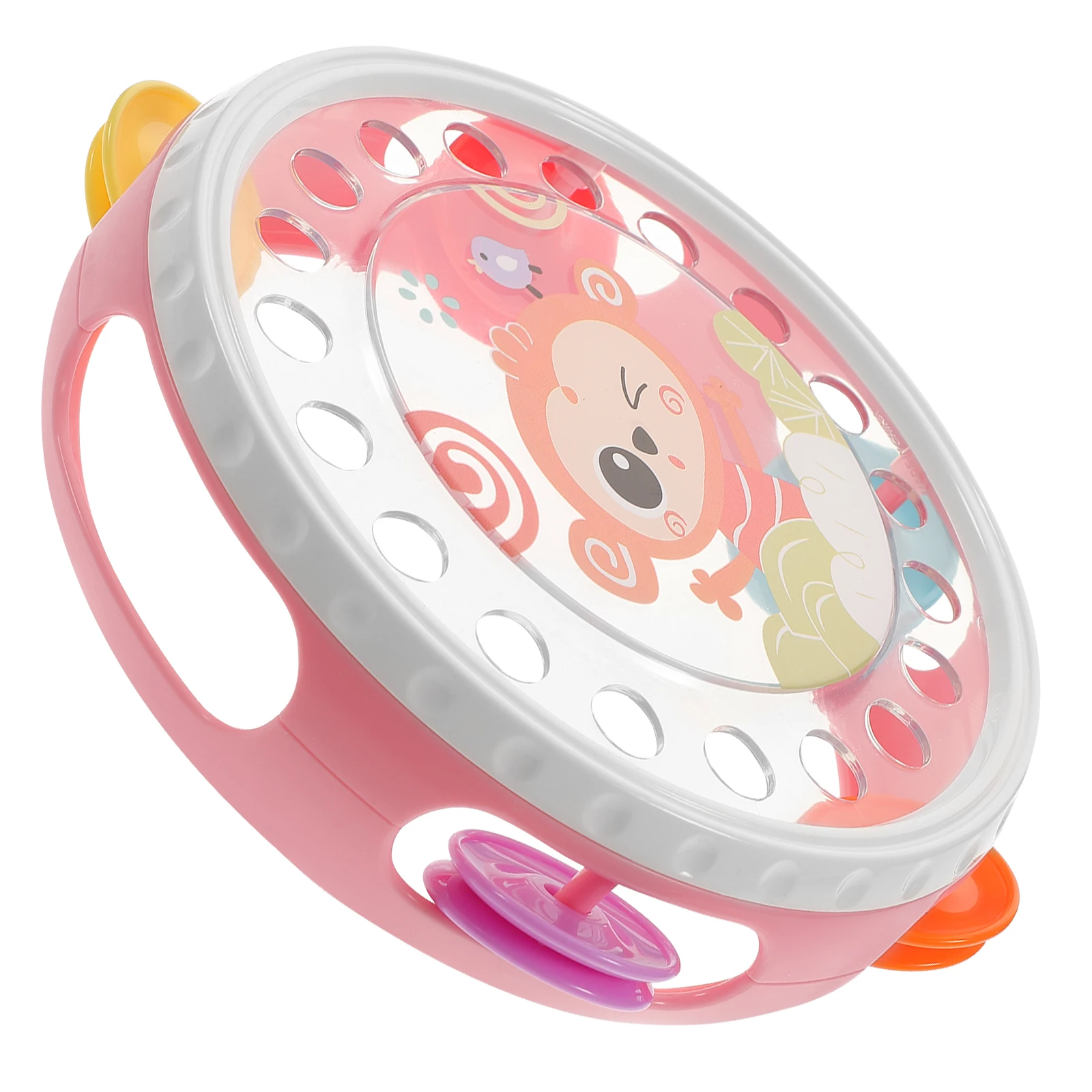 Hand Tambourine Plastic Hand Held Bells Rattle Ball Percussion Kids Toy Musical Instrument Educational Drum