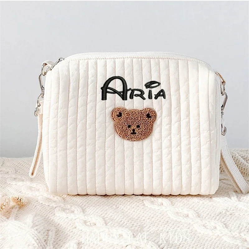 Baby Carriage Hanging Bag Personalized Name Multifunctional Outdoor Baby Bear Mommy Bag Customized Baby Stroller Storage Bags 3
