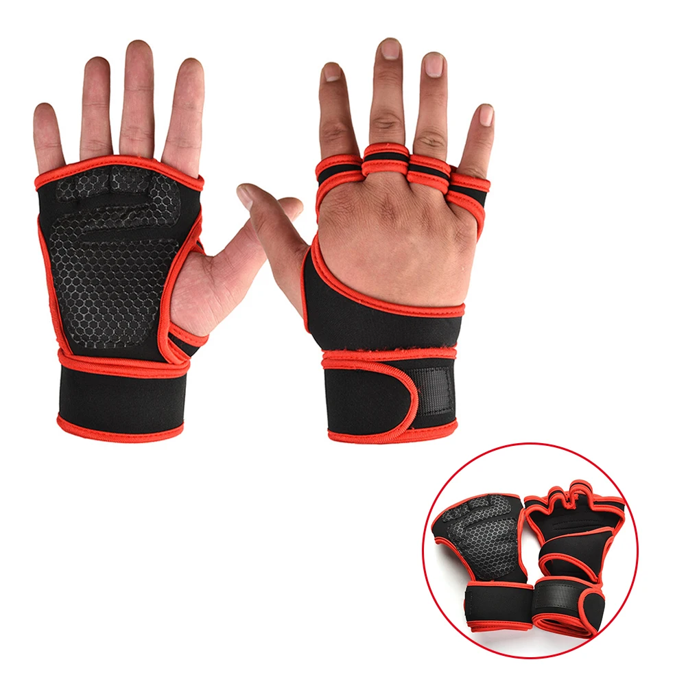 Guantes de levantamiento de pesas para hombre y mujer, mancuernas  transpirables de medio dedo con almohadilla de Gel antideslizante para  entrenamiento de culturismo y gimnasio - AliExpress