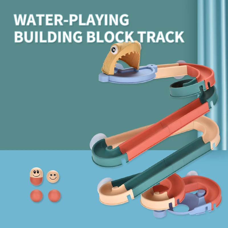Baby Bath Toys DIY Marble Race Run Assembling Track Bathroom
