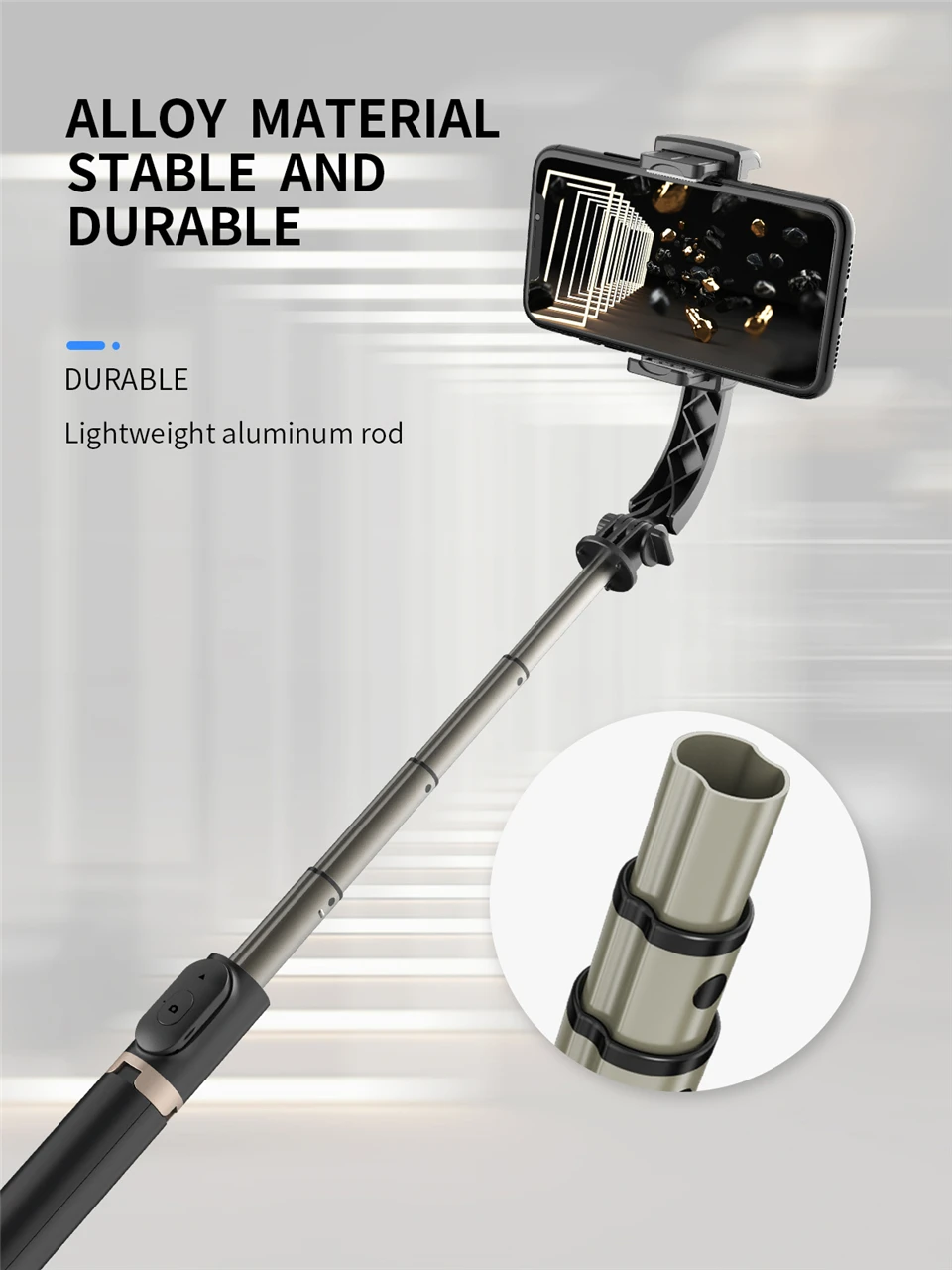 FANGTUOSI-Estabilizador de Vídeo Móvel, Bluetooth Selfie Stick,