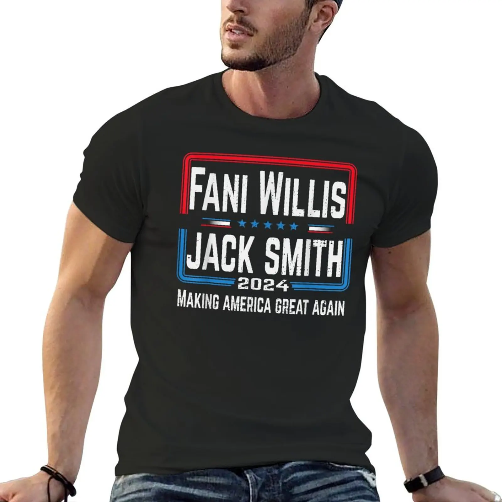 Fani Willis Jack Smith For President 2024 T-Shirt Abbigliamento Vintage Blanks Oversize T-Shirt Da Uomo