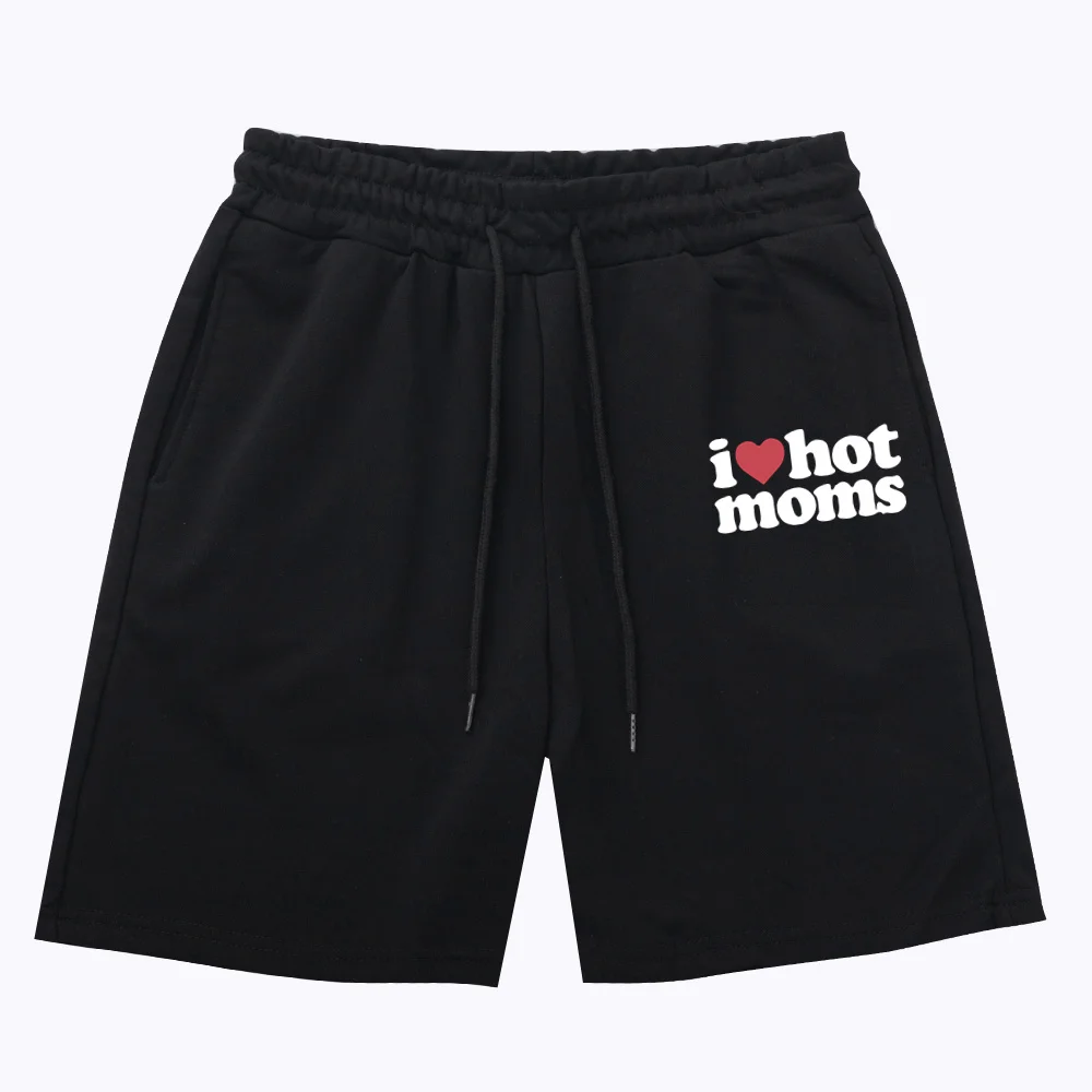 

I LOVE HOT MOMS Men Print Shorts Pure Cotton Breathable Casual Shorts Training Mens Gym Men Shorts Sport Gym Short