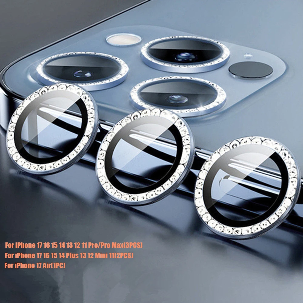 Diamond Glitter Camera Lens Protector with Metal Ring