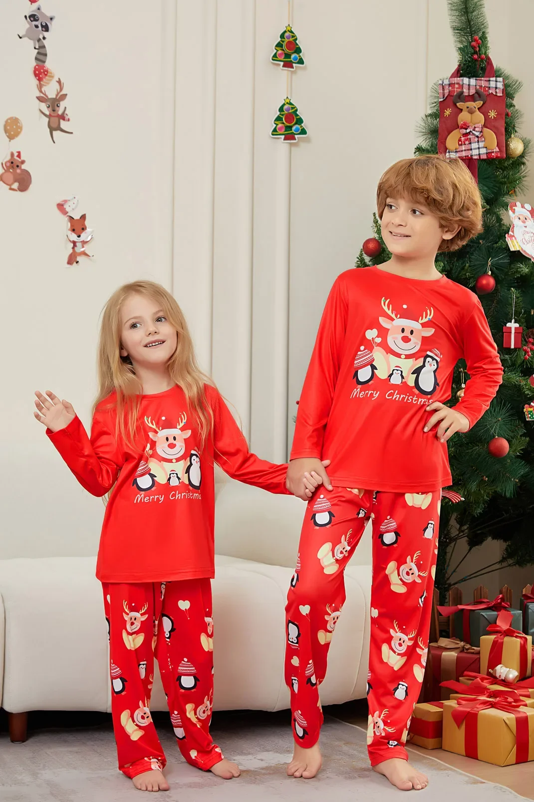 thumbnail image 5 of Conjunto de pijama con estampado de alce para adultos y niños, 2 piezas, para bebé y perro, estilo navideño familiar, para año nuevo 2024, 5 of 5