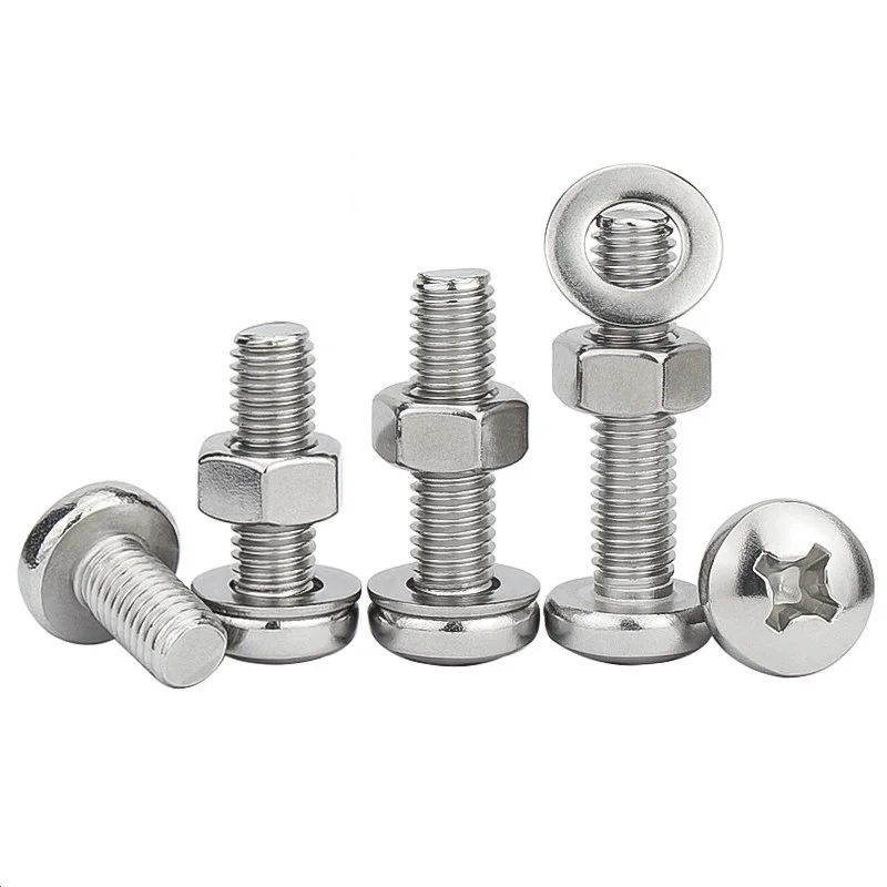 M2 M2.5 M3 M4 M5 M6 M8 M10 304 Stainless Steel Cross Round Phillips Pan Head Screw Flat Gasket Nut Bolt round pan head screw phillips flat screw cross recessed pan head screw cross phillips screw stainless steel screw phillips pan head screw phillips head screw cross round pan head screw cross round head screw