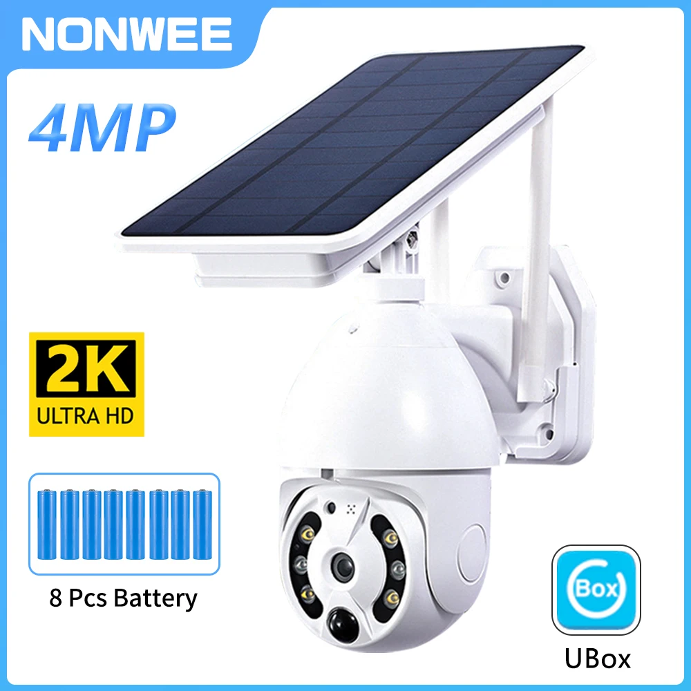 4MP WiFi Solar Camera 2MP Outdoor Wireless PTZ CCTV Security Cameras With Solar Panel Rechargeable Battery Auto Tracking and white 4k 8mp profession solar cameras wifi dual lens 10x ptz zoom with solar panel humanoid tracking security battery