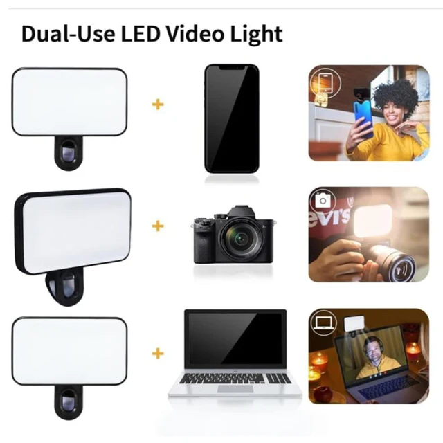 New Portable Mini Selfie Fill Light 3 Modes Adjustable Brightness Rechargeable Clip On For Mobile Phone Computer Fill Light 5