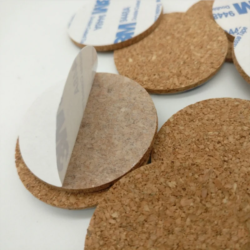 50pcsCork mat natural environmental protection non-slip heat insulation removable paste glass placed shock-absorbing cork gasket