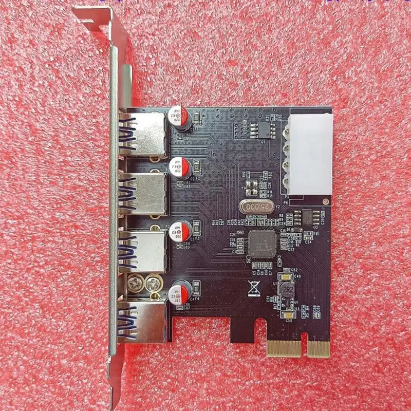 31BA 확장 카드 4 포트 USB3.0 PCIE 데스크탑 컴퓨터 확장 카드 어댑터 데스크탑 용 PCIe USB3.0 컨트롤러 어댑터