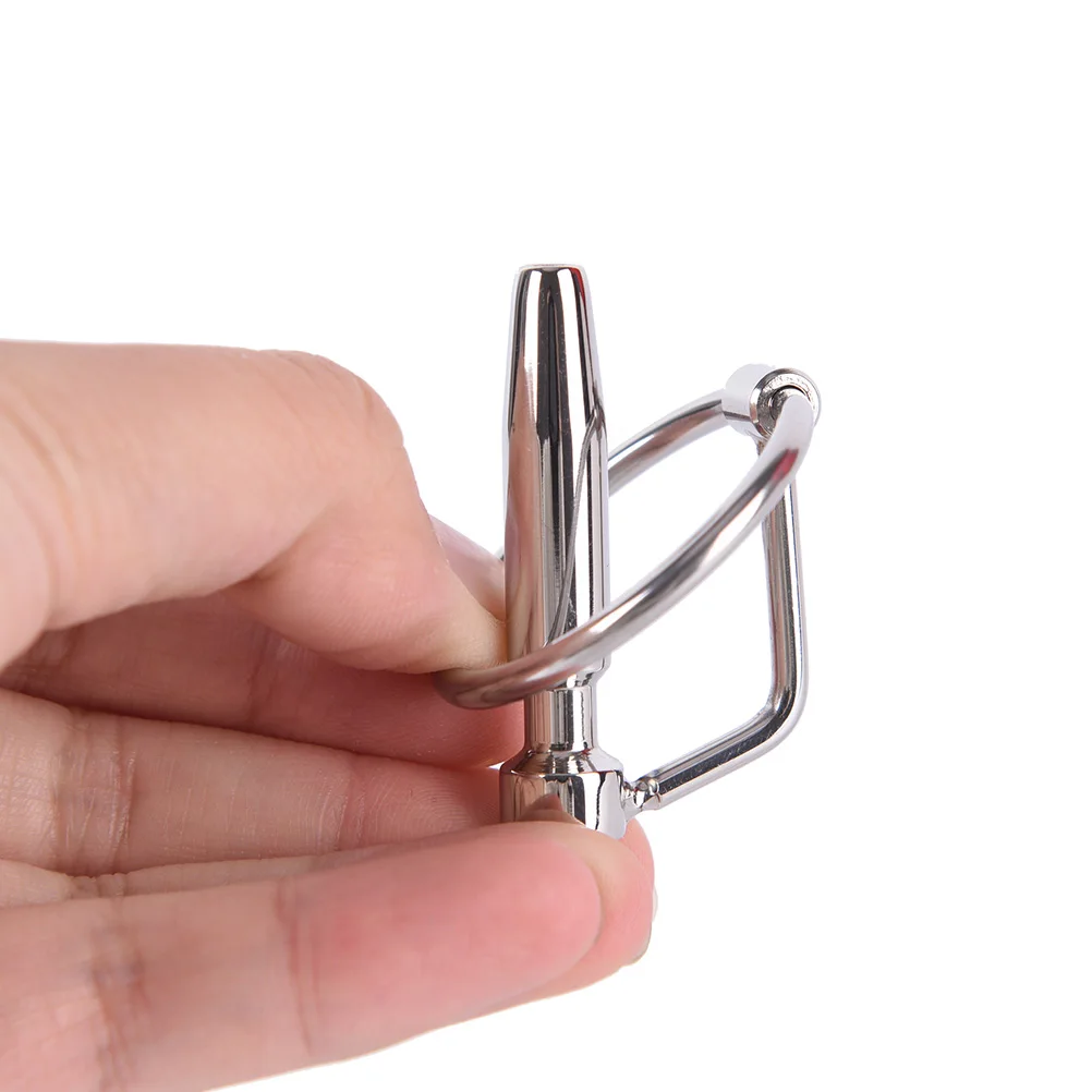 Stainless Steel Hollow Urethral Catheter Sounding Dilators Penis Plug With Glans Rings Metal Insertion Rods Sex Toy For Men