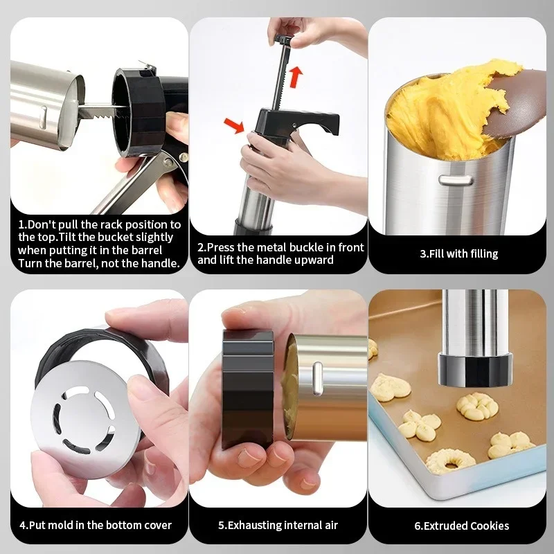 Stainless Steel Cookie Maker Press Machine Baking Tool Kit
