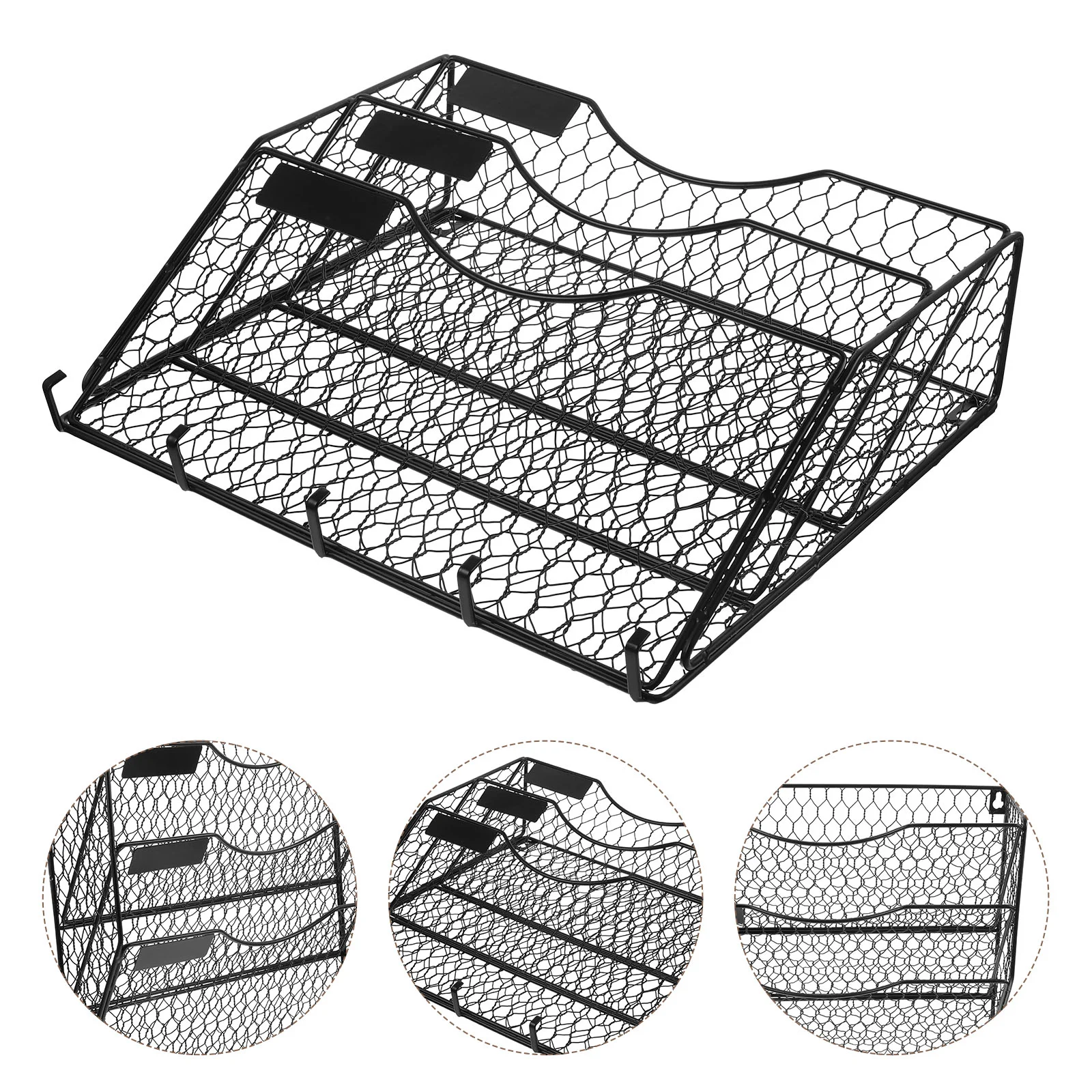 

Magazine Display Stand Holder Bathroom Folder Wall Organizer Hooks Wire Baskets Iron