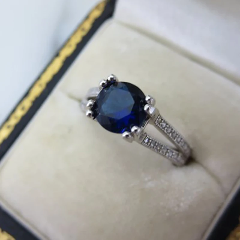 Gioielli Moda Moda Simulazione Blu Tesoro Topa Blu Set Diamante Moda Donna Anello