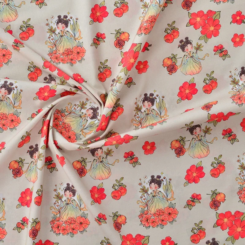 cotton fabric cotton poplin fabric pure cotton fabric Chinese style for DIY sewing clothes skirt Hanfu by half meter