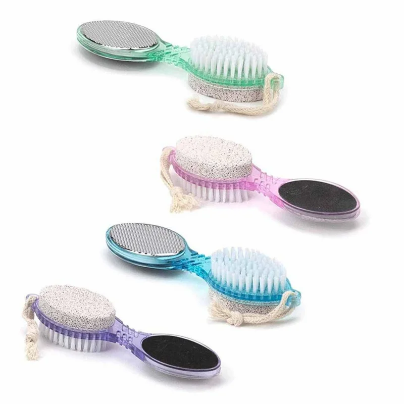 Four-in-One Baseboard Brush Float Brush Stainless Steel Foot File Foot Care Tool