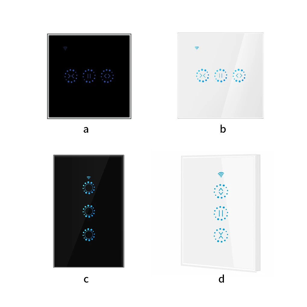 

Smart Curtain Switch WiFi Voice Curtain Roller Remote Control Electric Shutter Motor Touch Control, Black, EU/UK