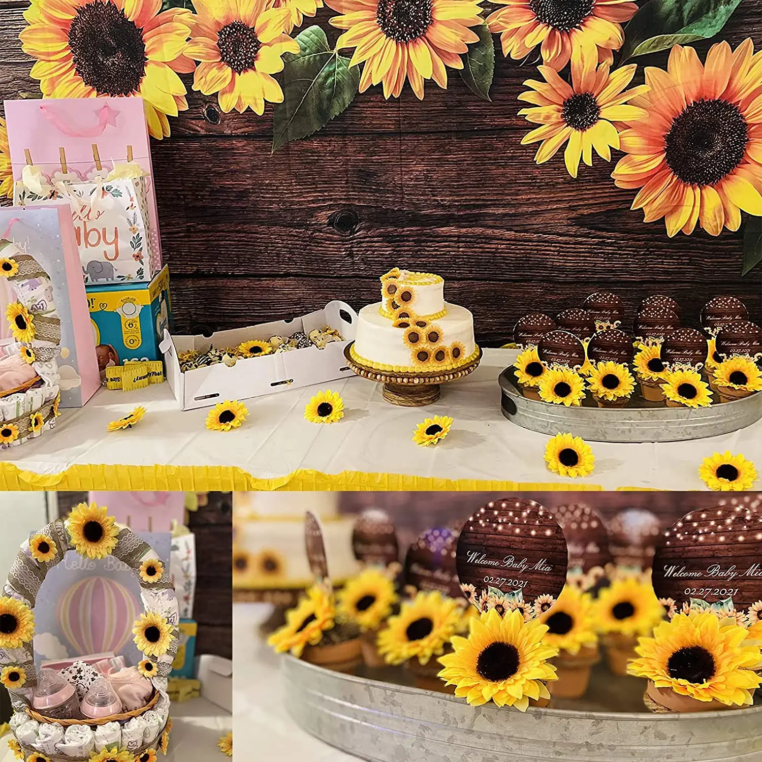 30 Teste Di Girasole Artificiali – Fiori Di Seta 10 Cm, Gialli, Per Decorazioni Fai-da-te, Matrimoni, Giardino E Fotografia
