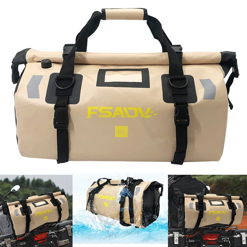 

For Yamaha For BMW Motorcycle Bag Waterproof PVC Tail Bags Reflective Tail Duffle Bag Saddle Dry Luggage Outdoor Bag